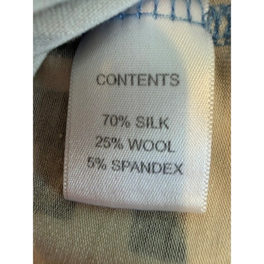 Neve Chamonix Ski Graphic Silk Wool Quarter Zip Pullover Womens Cream Blue XL - Picture 7 of 8